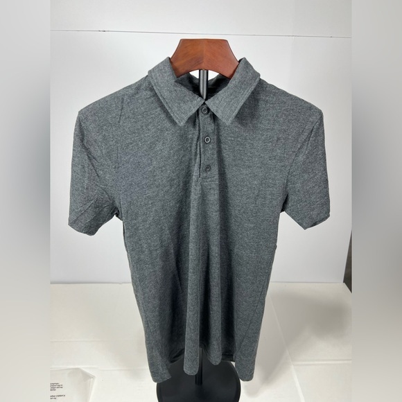 Classic Gray Polo Shirt with Knit Fabric - Picture 1 of 9